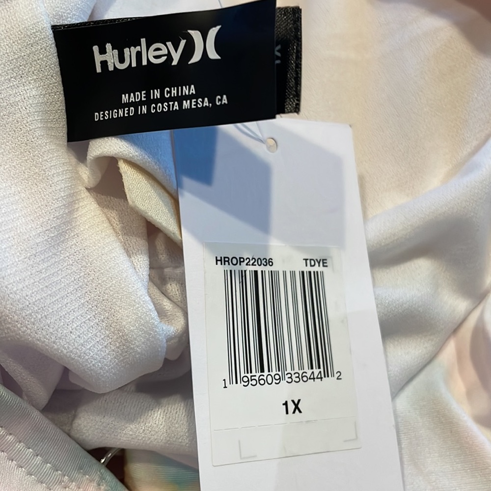NWT Hurley One-Piece Cut Out Tie Dye Lined Swimsuit - Picture 6 of 9